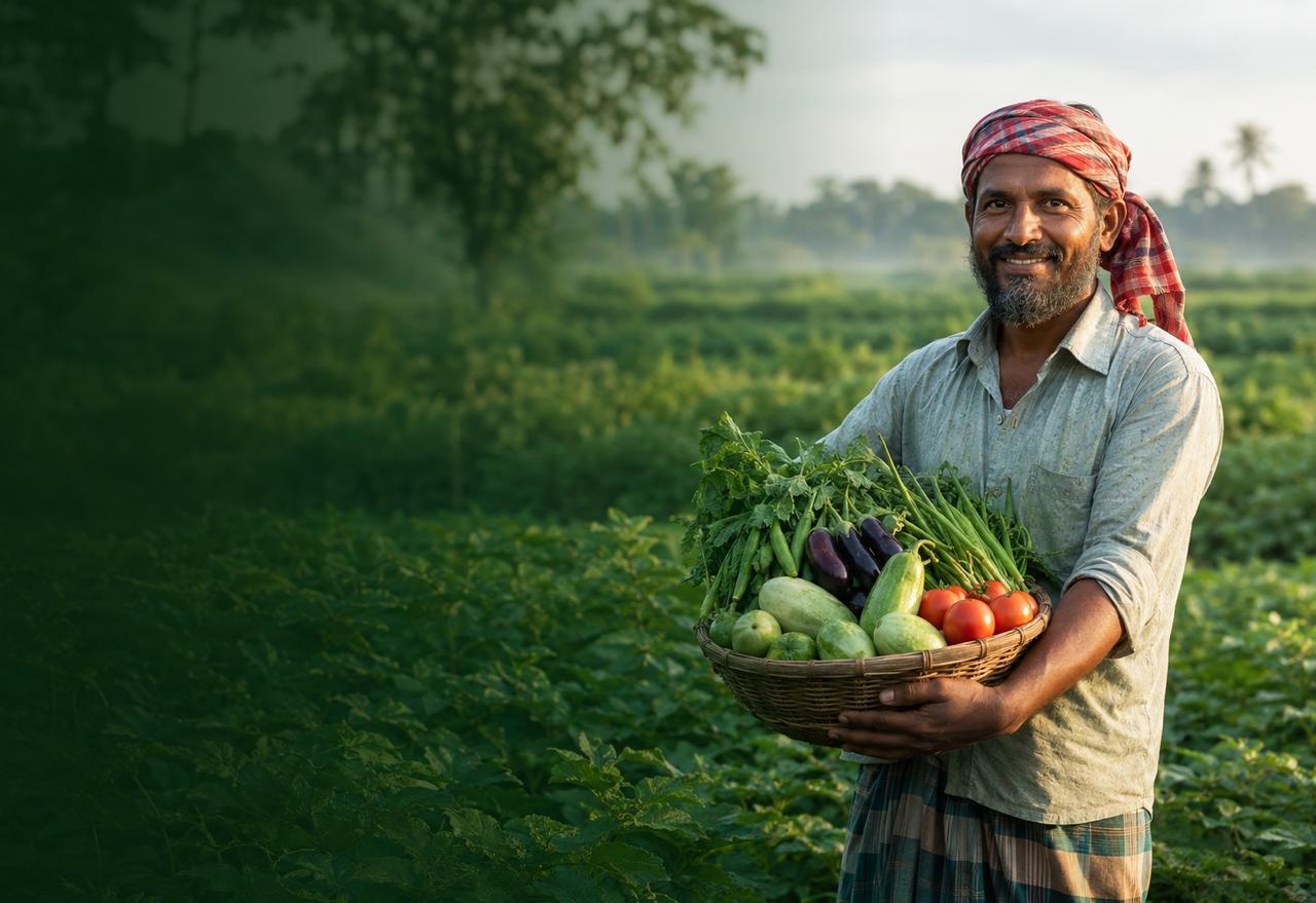 Harvested crops on a Bangladeshi farm
